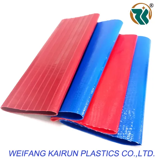 Tuyau d'évacuation d'eau flexible en PVC bleu plat pour pompe à eau